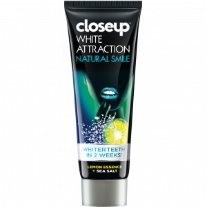 CLOSE UP WHITE ATTRACTION NATURAL SMILE TOOTHPASTE WHITER TEETH IN 2 WEEKS WITH LEMON ESSENCE & SEA SALT 75 ML